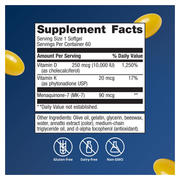 Vitamin D3 10,000 + K (60 Softgels)