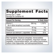 Vitamin E + Selenium (60 Tablets) — Supplement Facts