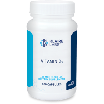 Vitamin D3 (100 Capsules)-Vitamins & Supplements-Klaire Labs - SFI Health-5000 IU-Pine Street Clinic