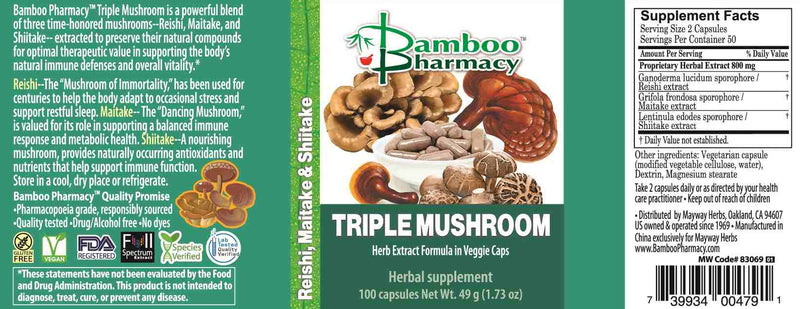Triple Mushroom Capsules (100 Capsules)