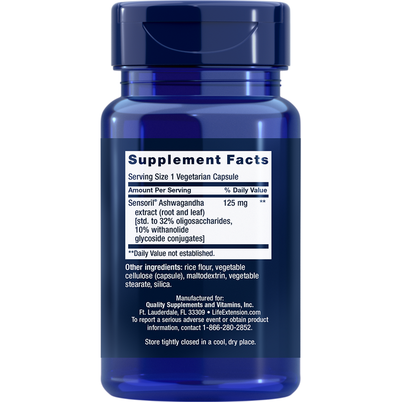 Optimized Ashwagandha Extract (Stimulant Free) 125 mg (60 Capsules)