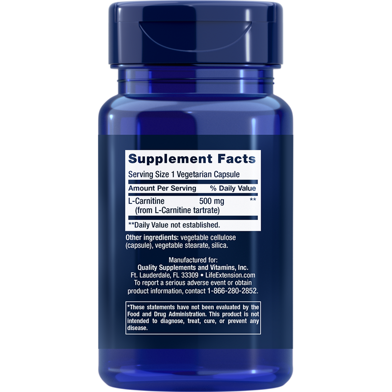 L-Carnitine 500 mg (30 Capsules)