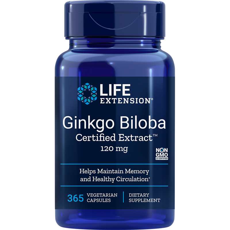 Ginkgo Biloba Certified Extract (120 mg) (365 Capsules)