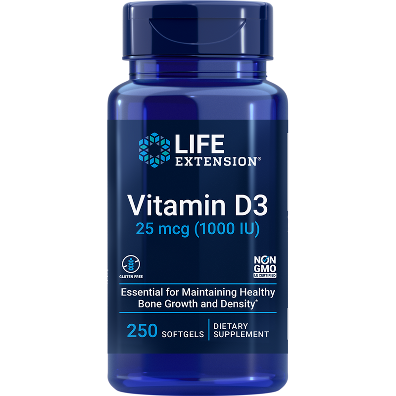 Vitamin D3 1000 IU (250 Capsules)