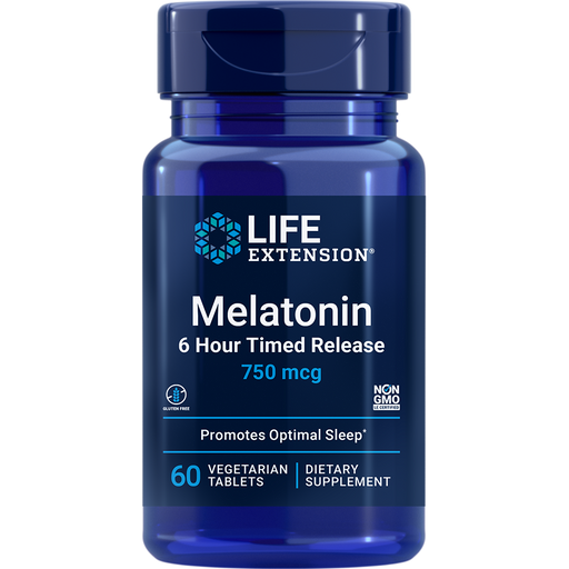 Melatonin 3 mg 6-Hour Time Release (60 Capsules)-Vitamins & Supplements-Life Extension-Pine Street Clinic