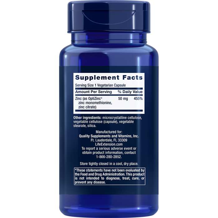 Zinc Caps 50 mg (90 Capsules)-Vitamins & Supplements-Life Extension-Pine Street Clinic