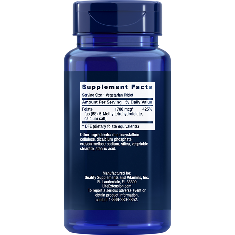 Optimized Folate (L-Methylfolate) 1700 mcg (100 Tablets)