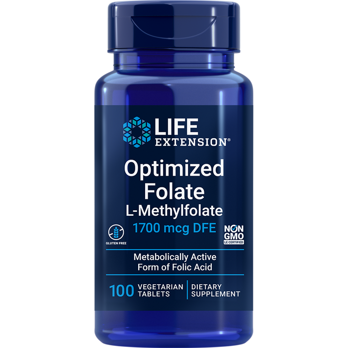 Optimized Folate (L-Methylfolate) 1700 mcg (100 Tablets)-Life Extension-Pine Street Clinic