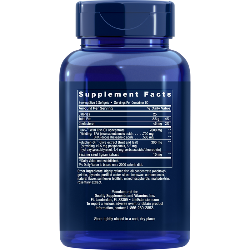 Super Omega-3 EPA/DHA with Sesame Lignans & Olive Extract (120 Softgels)