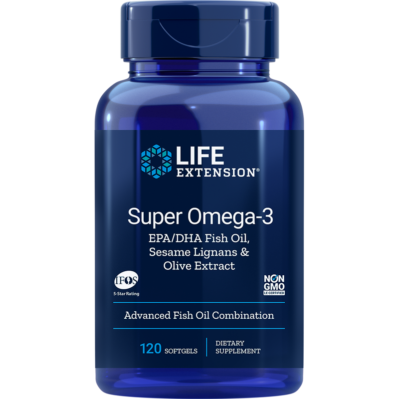 Super Omega-3 EPA/DHA with Sesame Lignans & Olive Extract (120 Softgels)