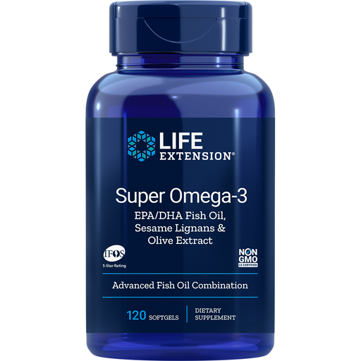 Super Omega-3 EPA/DHA with Sesame Lignans & Olive Extract (120 Softgels)-Vitamins & Supplements-Life Extension-Pine Street Clinic