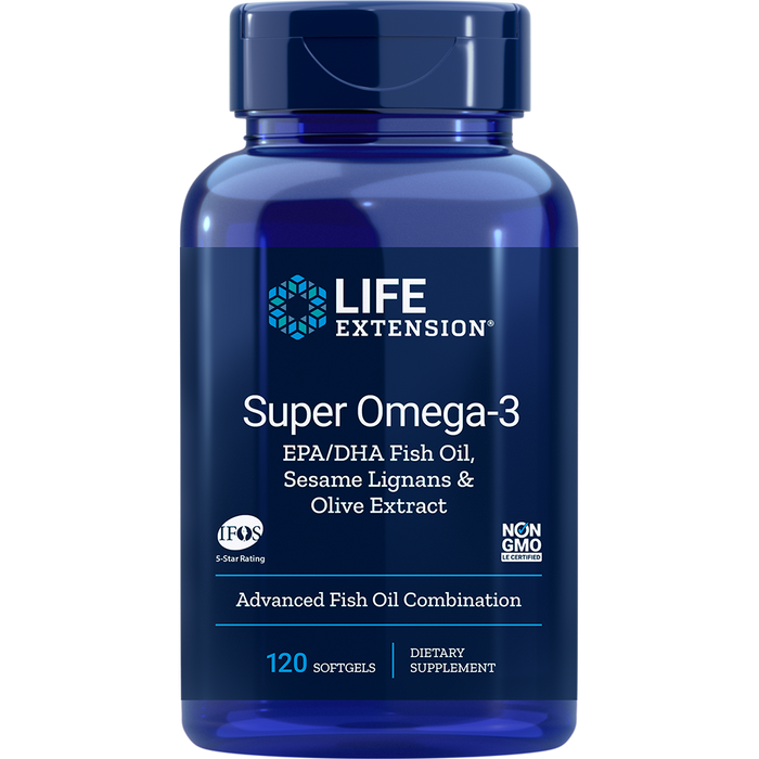 Super Omega-3 EPA/DHA with Sesame Lignans & Olive Extract (120 Softgels)-Life Extension-Pine Street Clinic