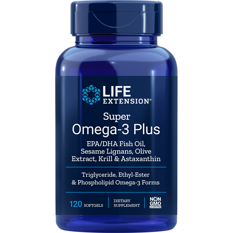 Super Omega-3 Plus EPA/DHA with Sesame Lignans, Olive Extract, Krill, & Astaxanthin (120 Softgels)