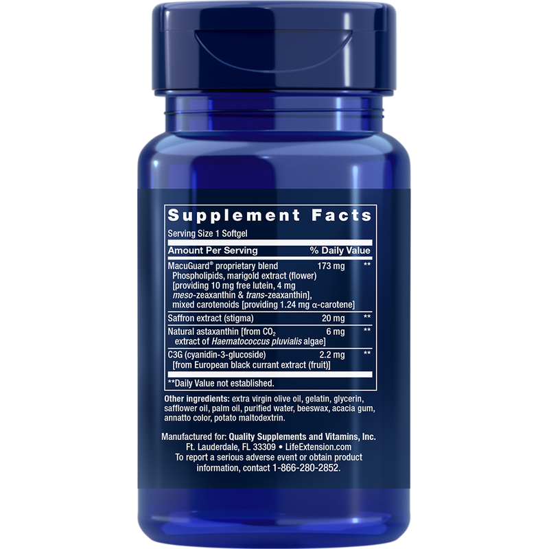 MacuGuard Ocular Support with Saffron & Astaxanthin (60 Softgels)