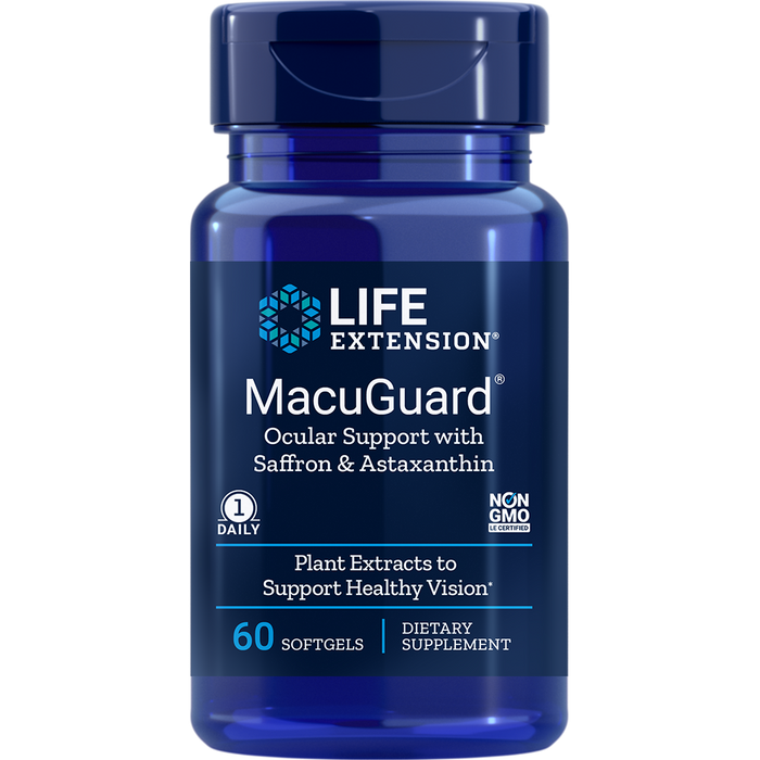 MacuGuard Ocular Support with Saffron & Astaxanthin (60 Softgels)-Vitamins & Supplements-Life Extension-Pine Street Clinic