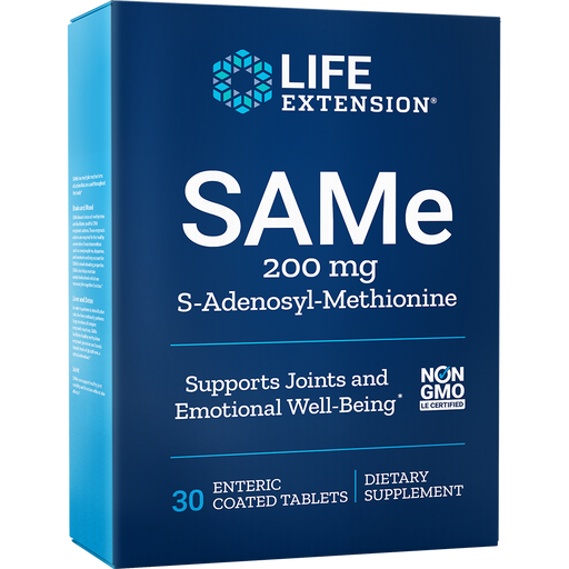 SAMe (S-Adenosyl-Methionine) (200 mg) (30 Enteric Coated Tablets)-Vitamins & Supplements-Life Extension-Pine Street Clinic