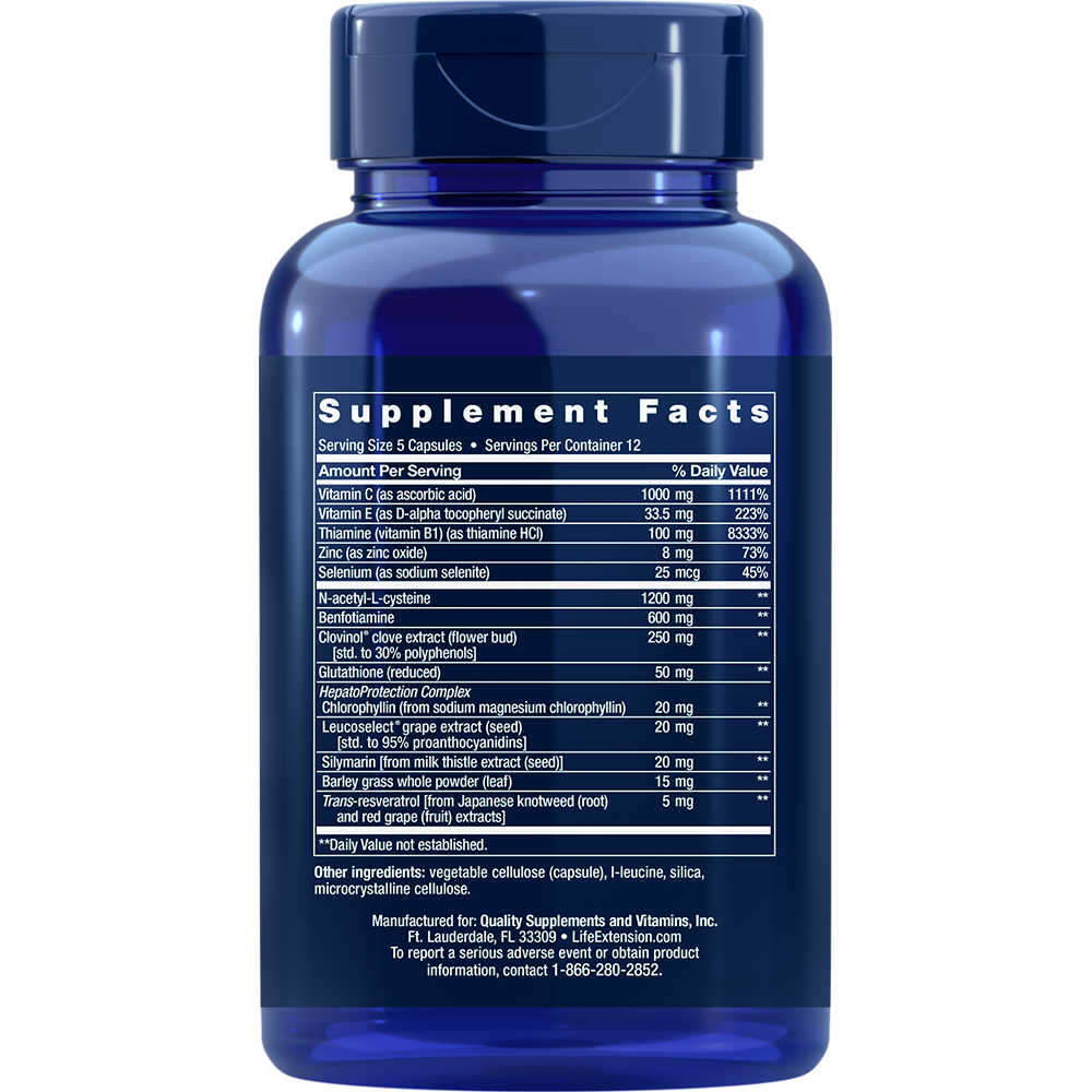 Life Extension Anti-Alcohol With HepatoProtection Complex – 60 Capsules, Glutathione