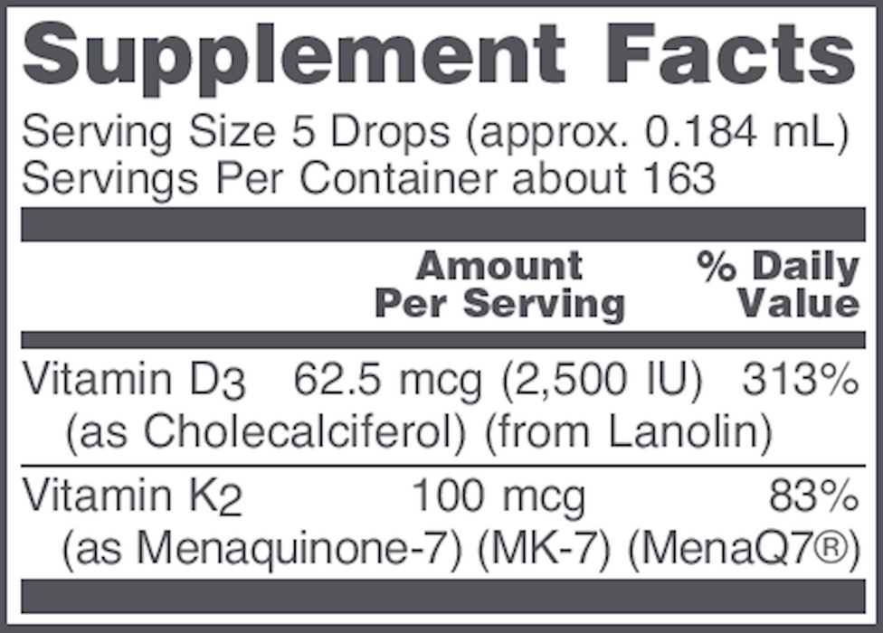 Liquid Vit D3 & Mk-7 (1 Ounces)