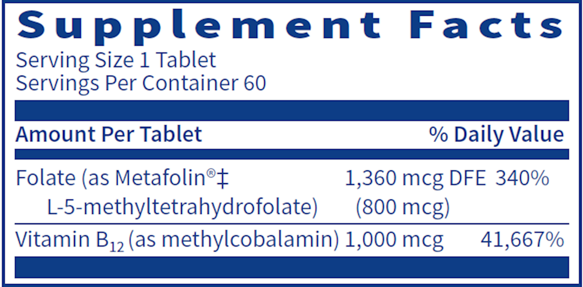 Klaire Labs - Active B12-Folate - 60 Tablets — Pine Street Clinic