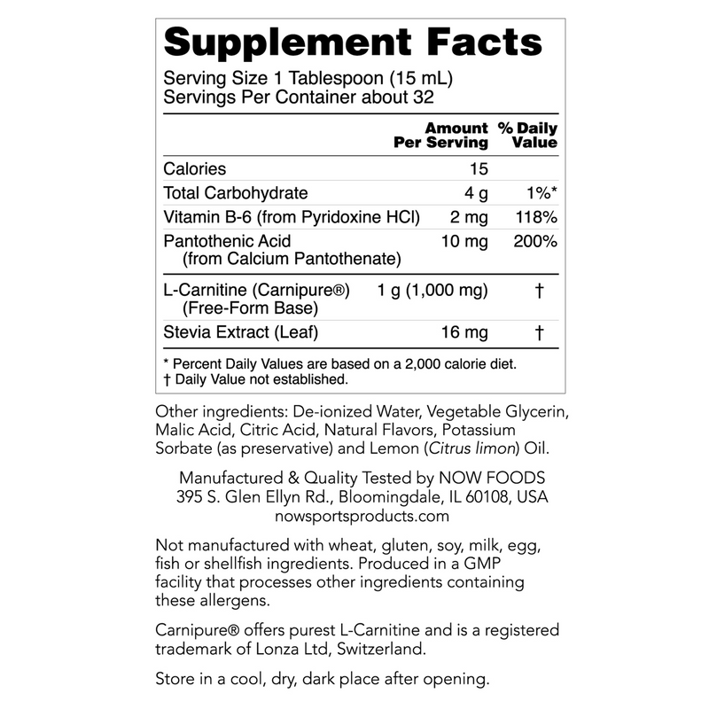 Liquid Carnitine 1000 mg (16 Fl Oz)