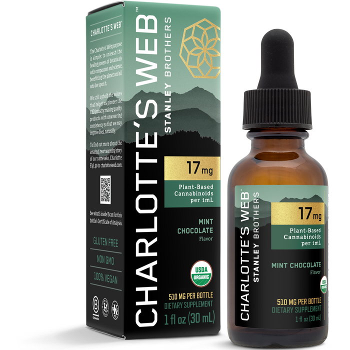 Hemp Oil (Mint Chocolate) (17 mg) (30 ml)-Vitamins & Supplements-Charlotte's Web-Pine Street Clinic