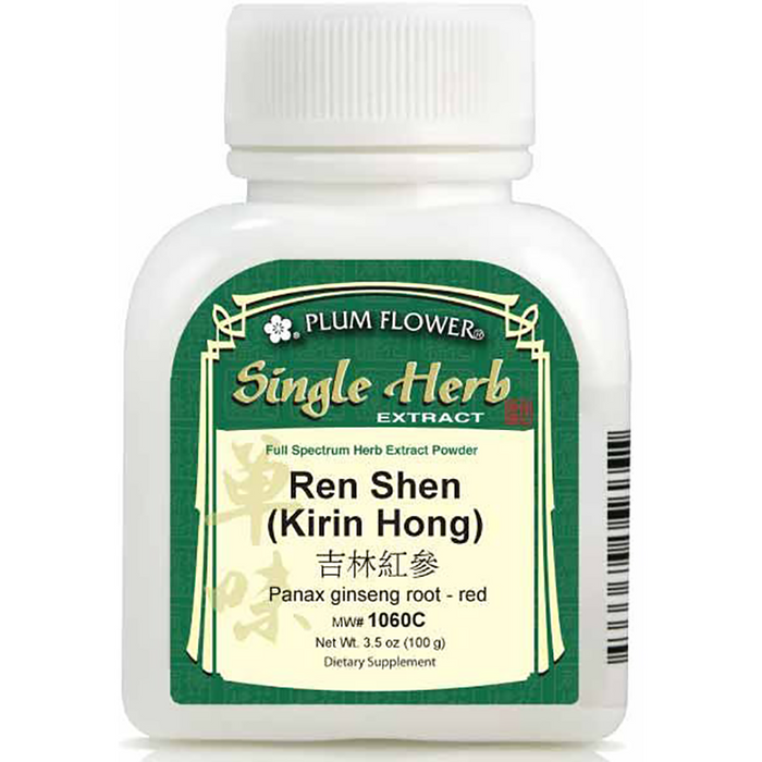 Ren Shen (Kirin Hong) (Red Panax ginseng root) Extract Powder (100 g)-Plum Flower-Pine Street Clinic