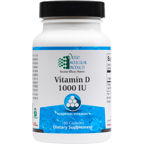 Vitamin D 1000 IU (180 Capsules)-Vitamins & Supplements-Ortho Molecular Products-Pine Street Clinic