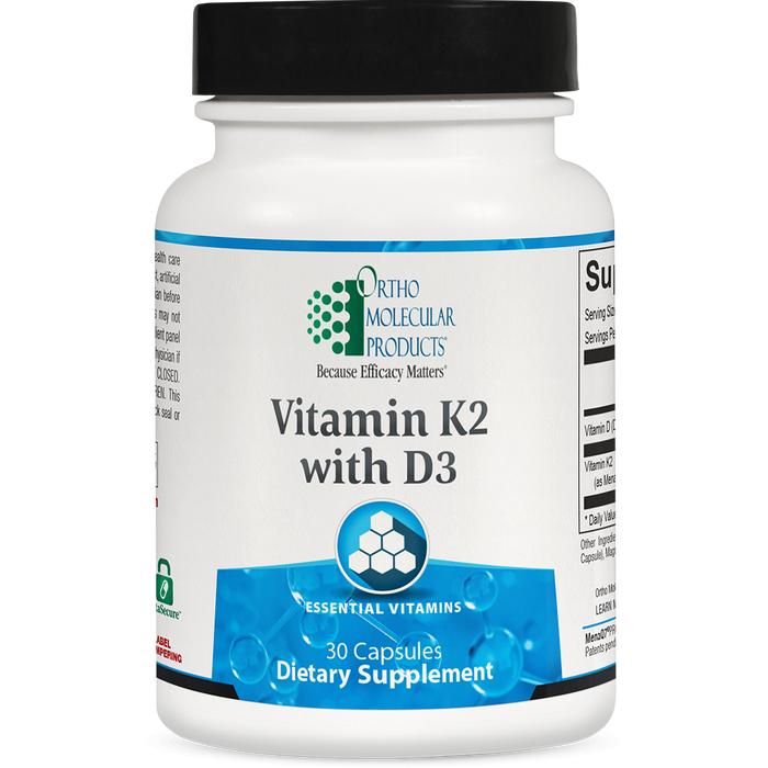Vitamin K2 with D3-Vitamins & Supplements-Ortho Molecular Products-30 Capsules-Pine Street Clinic