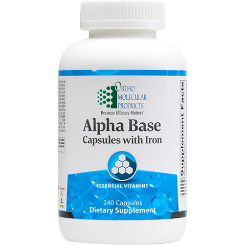 Alpha Base With Iron (240 Capsules)-Ortho Molecular Products-Pine Street Clinic