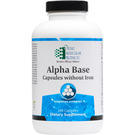 Alpha Base Capsules Without Iron-Ortho Molecular Products-240 Capsules-Pine Street Clinic