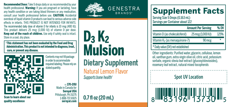 D3 K2 Mulsion (20 ml)