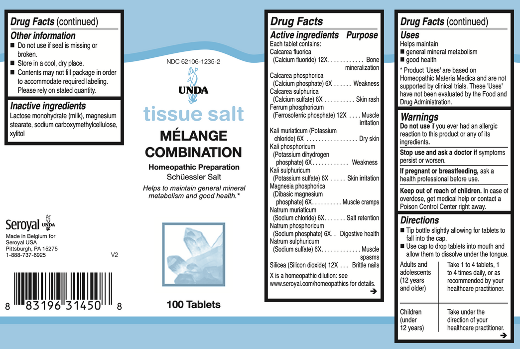 Melange Tissue Salt (100 Tablets)-Vitamins & Supplements-UNDA-Pine Street Clinic