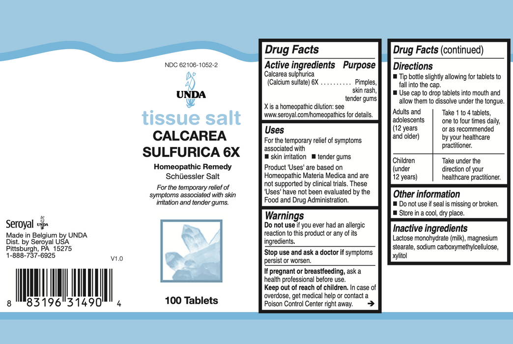 Calcarea Sulfurica 6X (100 Tablets)-Vitamins & Supplements-UNDA-Pine Street Clinic