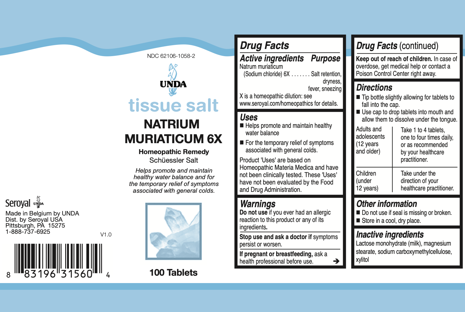 UNDA - Natrium Muriaticum 6X - 100 Tablets — Pine Street Clinic