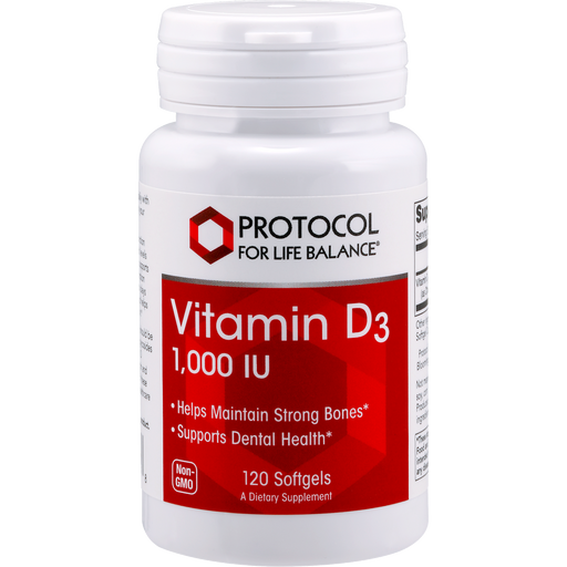 Vitamin D3 (120 Softgels)-Vitamins & Supplements-Protocol For Life Balance-1000 IU-Pine Street Clinic