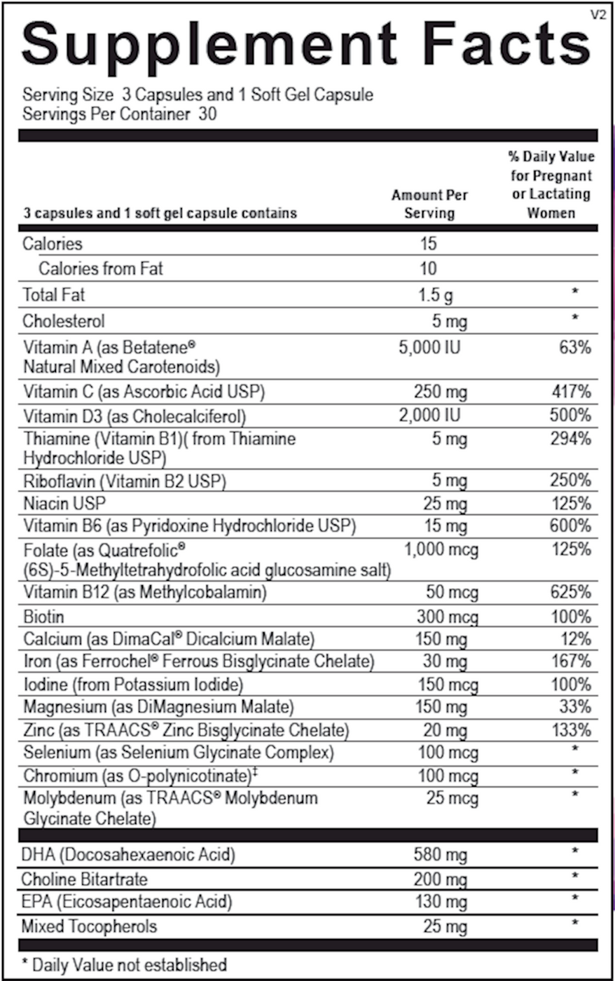 Ortho Molecular Products - Prenatal Complete with DHA - 30 Servings ...