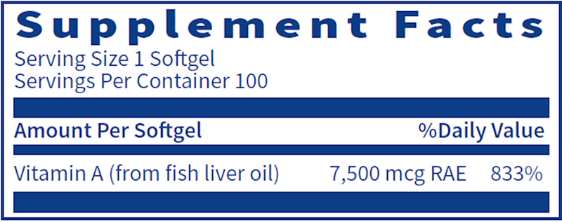 Vitamin A (7500 mcg) (100 Softgels)