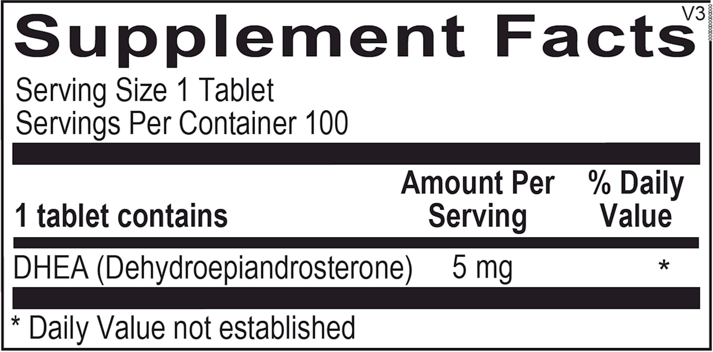 DHEA (5mg) (100 Tablets)-Ortho Molecular Products-Pine Street Clinic