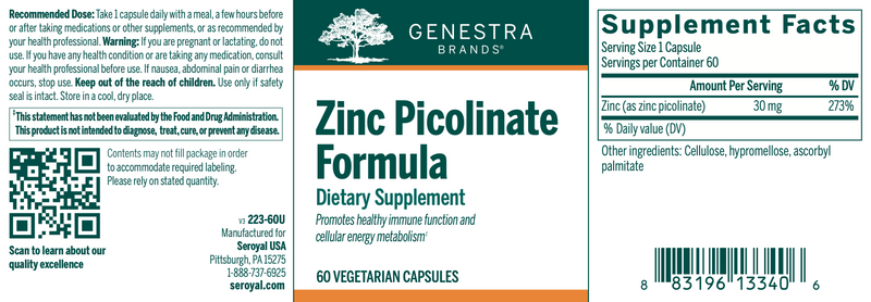 Zinc Picolinate Formula (60 Capsules)
