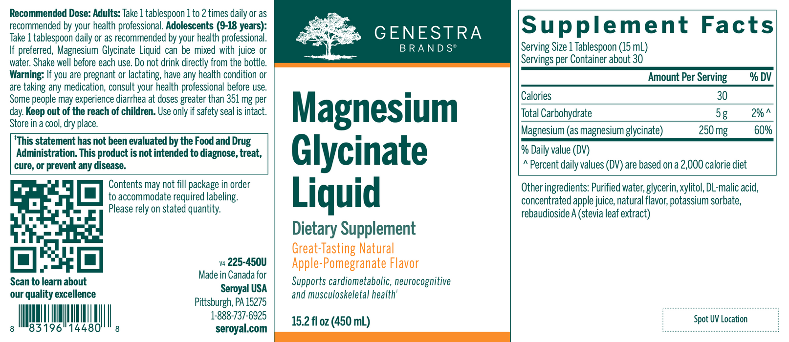 Magnesium Glycinate Liquid (450 ml)