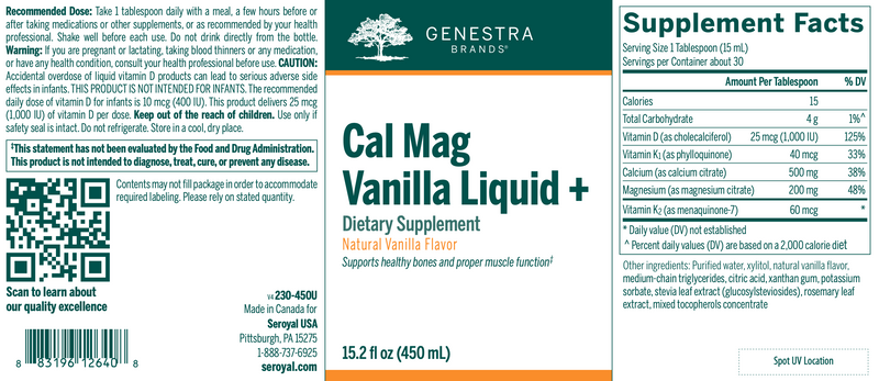Cal Mag Vanilla Liquid + (450 ml)