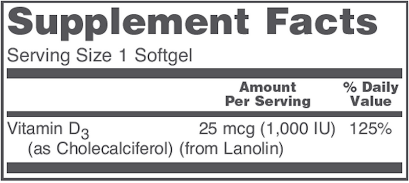 Vitamin D3 (120 Softgels)
