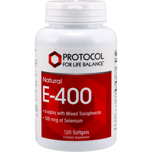 E-400 (120 Softgels)-Vitamins & Supplements-Protocol For Life Balance-Pine Street Clinic
