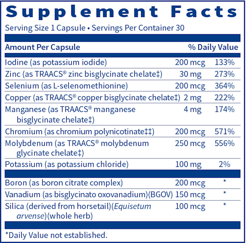 LDA Trace Mineral Complex (30 Capsules)