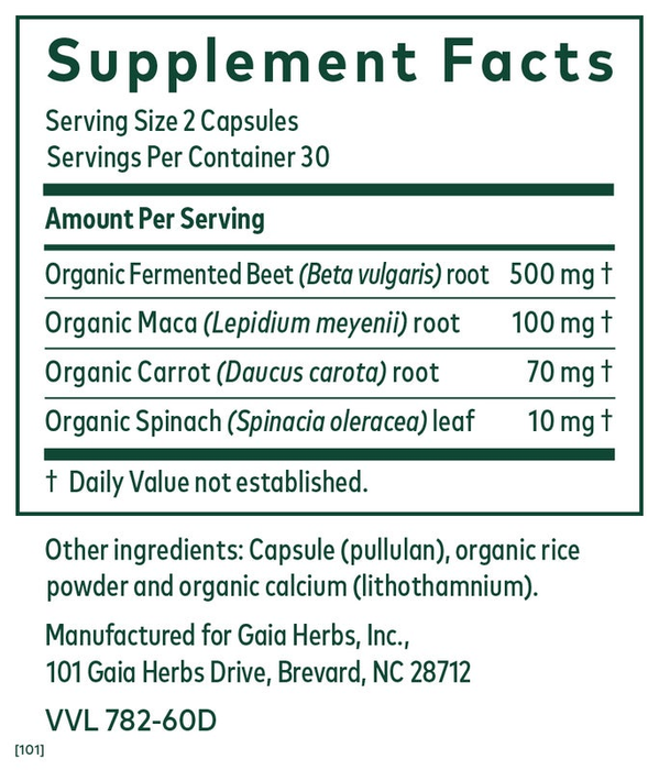 Fermented Beet and Maca (50 Capsules)-Vitamins & Supplements-Gaia PRO-Pine Street Clinic
