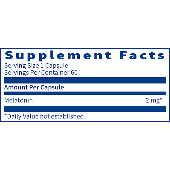 Melatonin-SR (2 mg) (60 Capsules)-Vitamins & Supplements-Klaire Labs - SFI Health-Pine Street Clinic