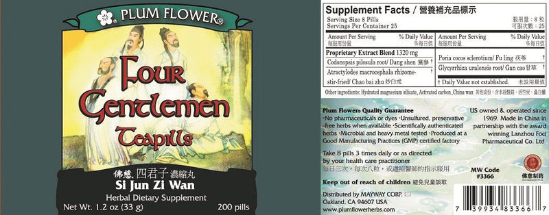 Four Gentlemen Teapills (Si Jun Zi Tang Wan)