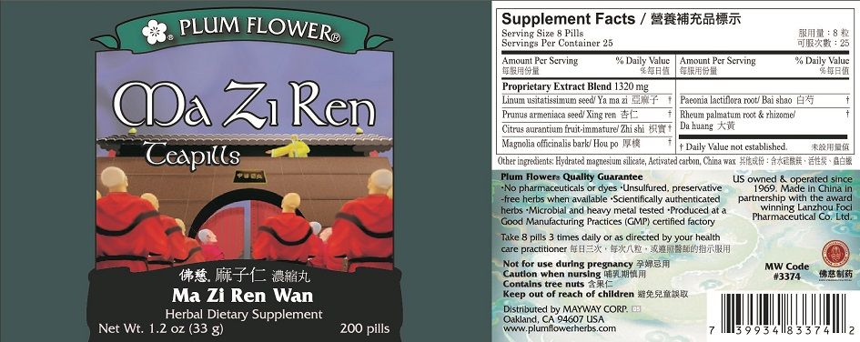 Ma Zi Ren Teapills (200 Pills)-Vitamins & Supplements-Plum Flower-Pine Street Clinic
