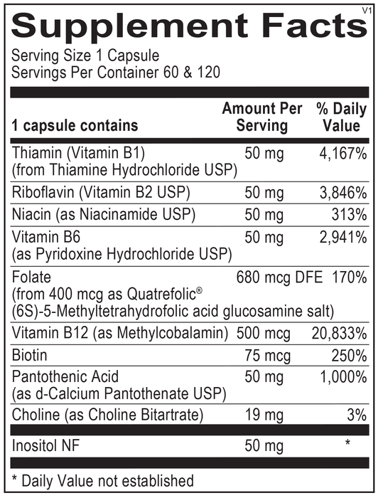 Methyl B Complex-Vitamins & Supplements-Ortho Molecular Products-120 Capsules-Pine Street Clinic