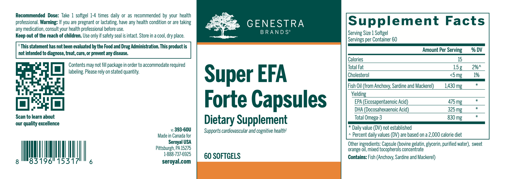 Super EFA Forte Capsules (60 Softgels)-Vitamins & Supplements-Genestra-Pine Street Clinic